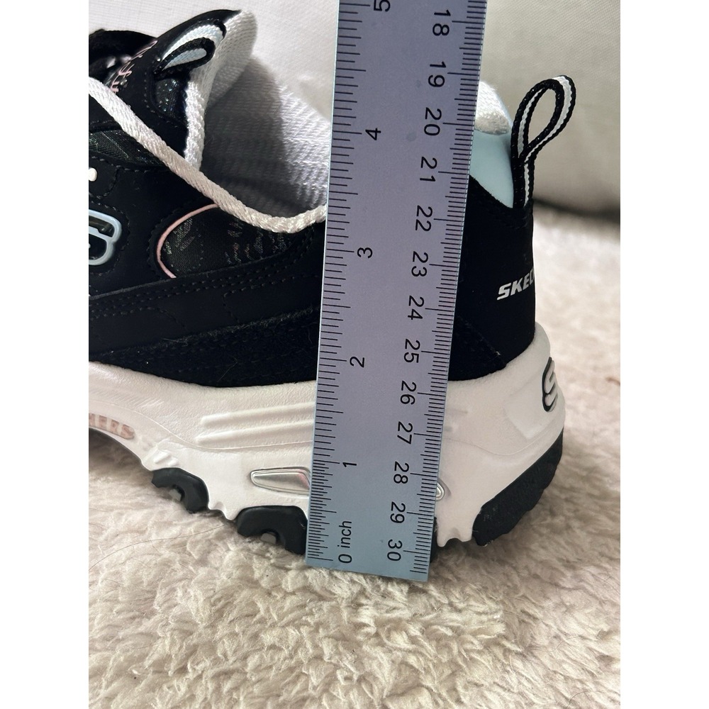 Skechers D Lites Lace Up Comfort Shoes Sneakers Women Size 8 Black Pink White - Picture 11 of 11